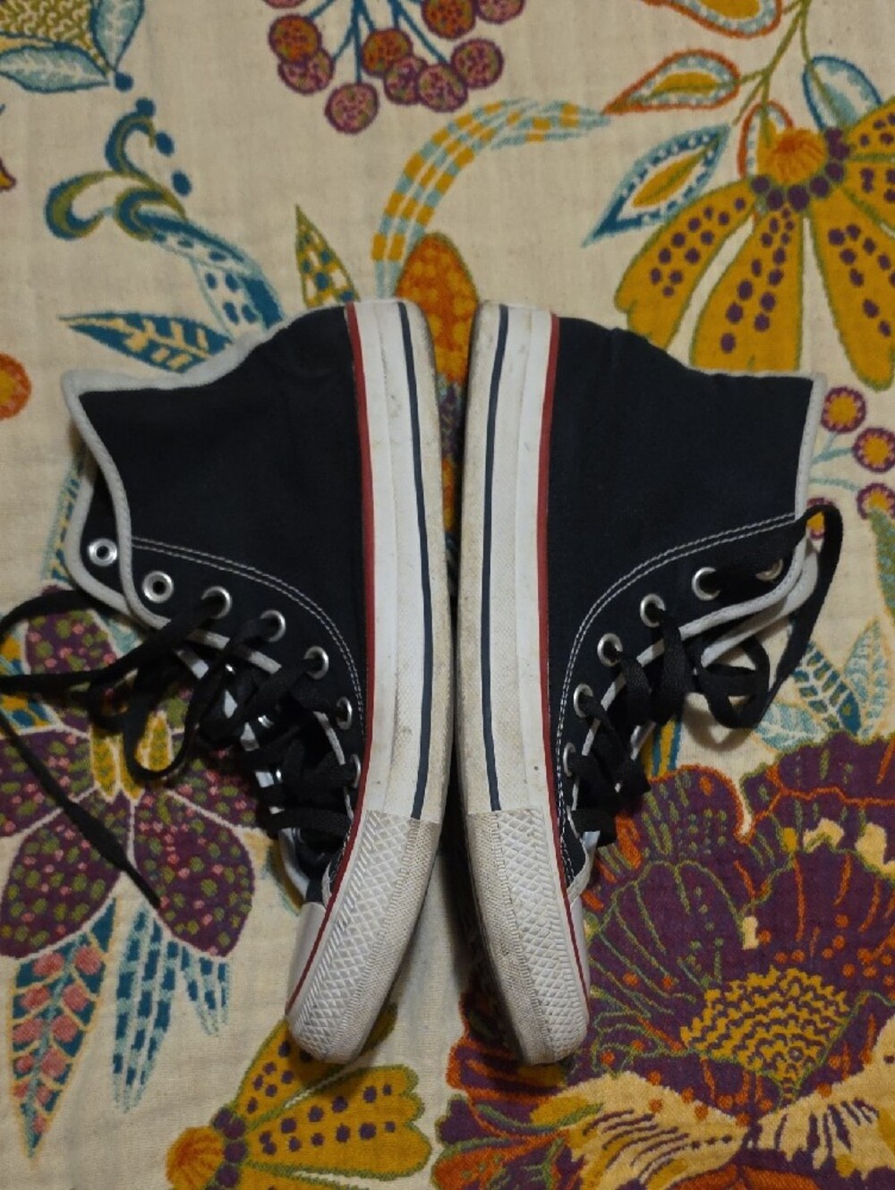 Custom Black High Top Converse With Comfort Insole - Picture 3 of 8